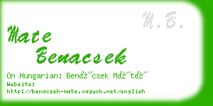 mate benacsek business card